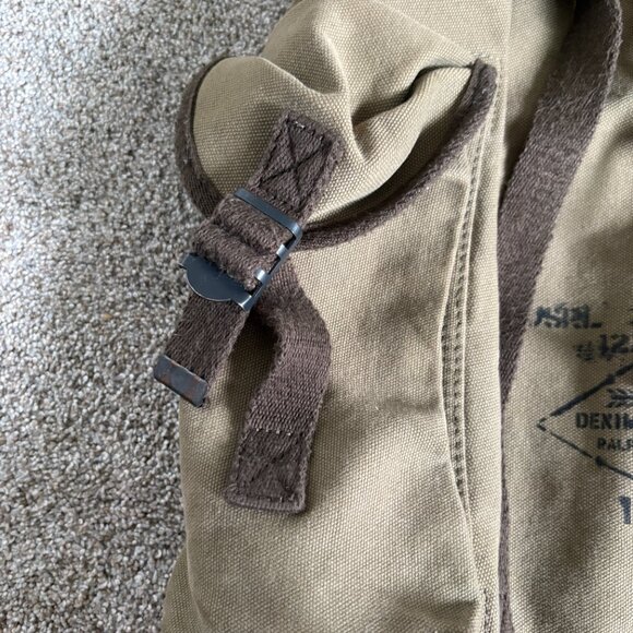 Ralph Lauren Denim & Supply Military Cargo Army Backpack Canvas Bag Bookbag - Picture 9 of 16